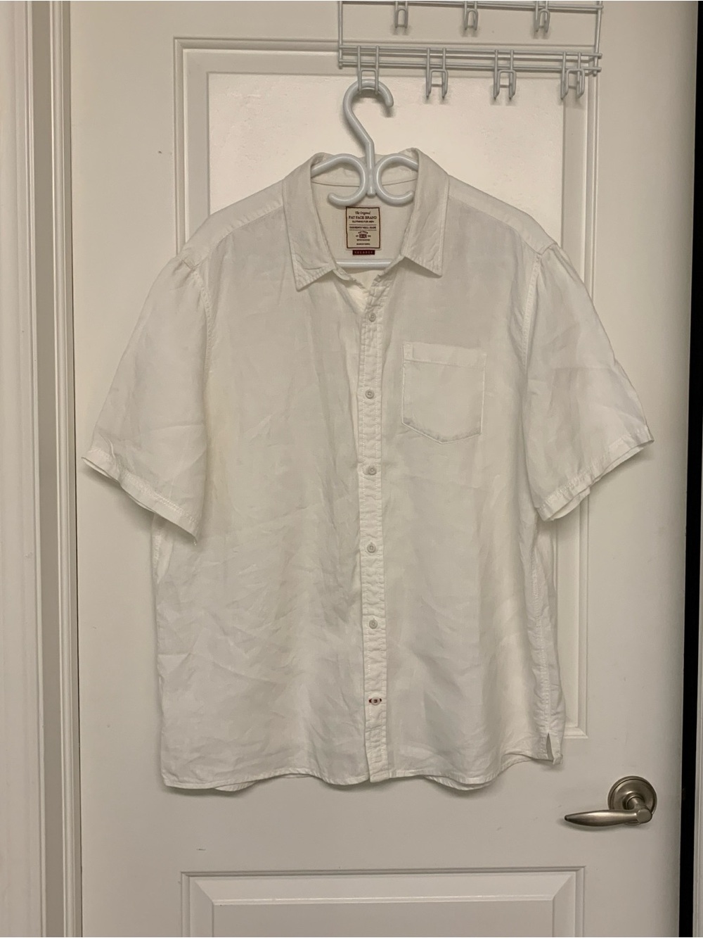Fat Face Baird McNutt Irish Linen Button Down XXL White Short Sleeve Button Down